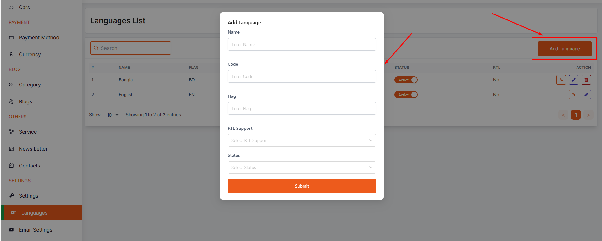 add language