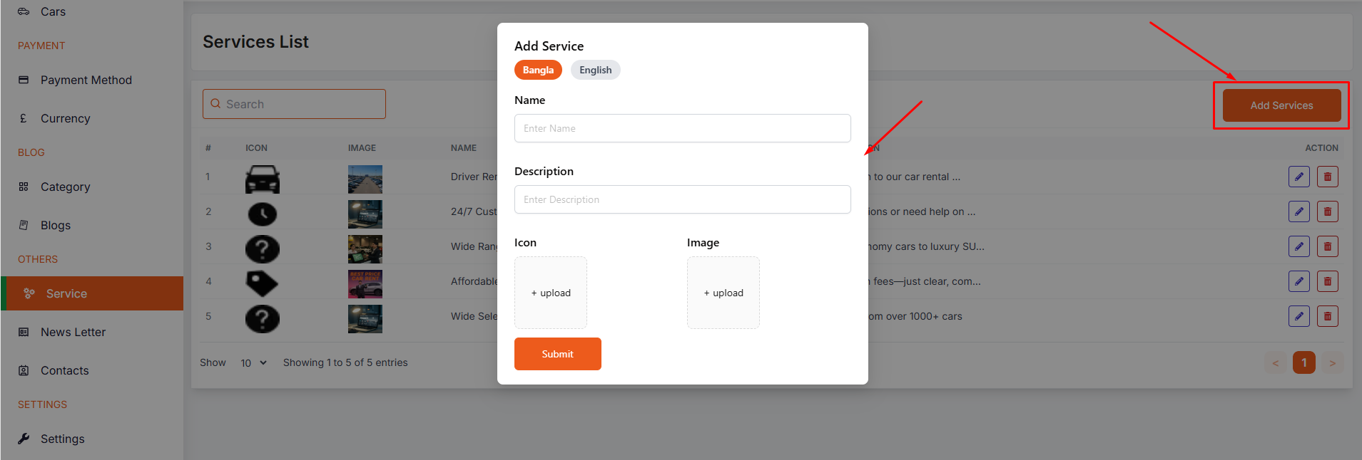 add service
