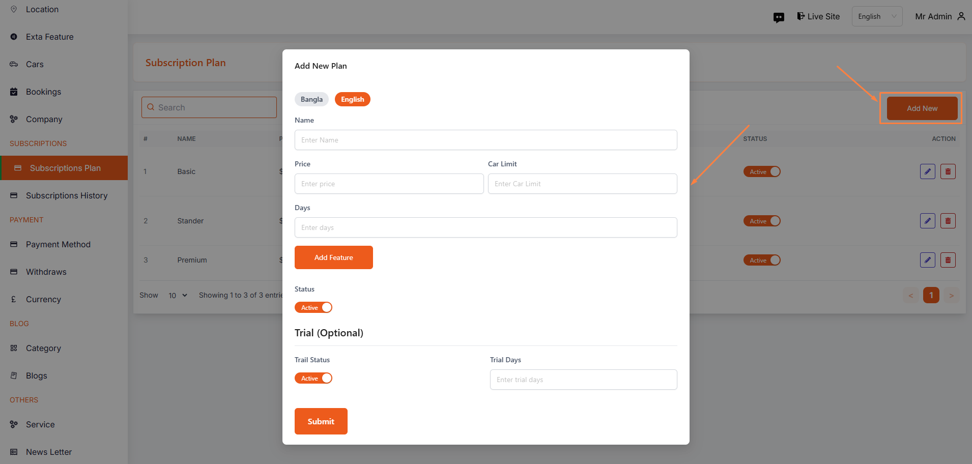 add subscription