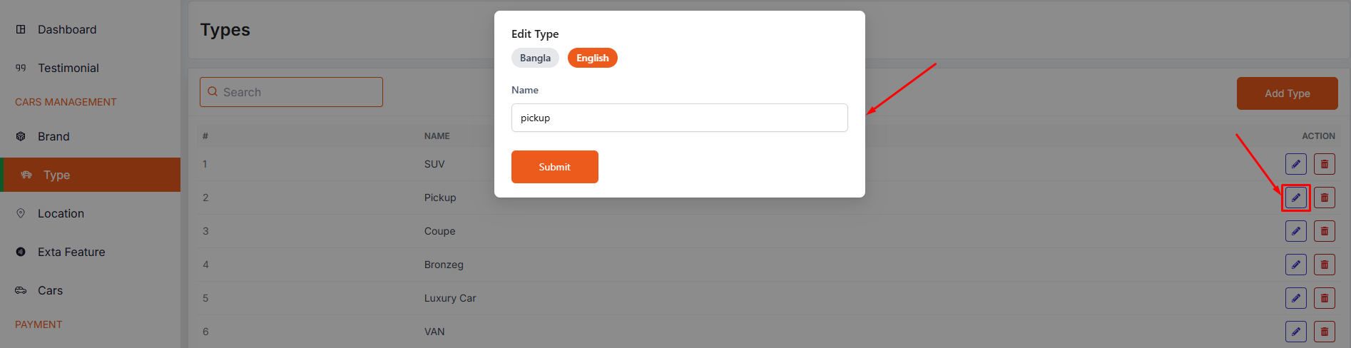 edit type