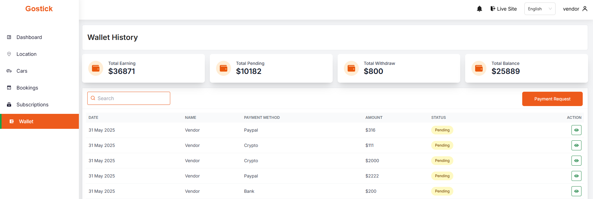 withdraw list